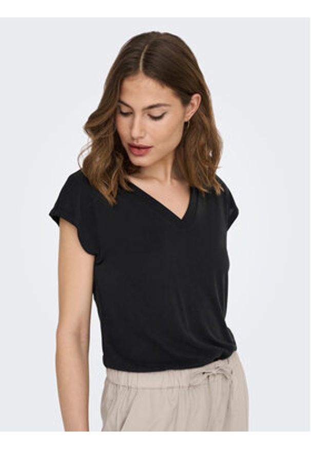 only - ONLY T-Shirt Free 15287041 Czarny Regular Fit. Kolor: czarny. Materiał: syntetyk