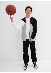 bonprix - Bluza rozpinana z kapturem, o kroju loose fit z czystej bawełny organicznej. Typ kołnierza: kaptur. Kolor: czarny. Materiał: bawełna #2