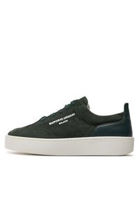 Emporio Armani Sneakersy X3X207 XR158 00571 Zielony. Kolor: zielony. Materiał: skóra, zamsz