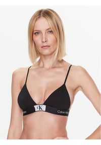 Calvin Klein Underwear Biustonosz braletka Unlined 000QF7217E Czarny. Kolor: czarny. Materiał: bawełna