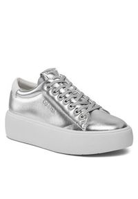 Calvin Klein Sneakersy Bubble Cupsole Lace Up Metallic HW0HW02008 Srebrny. Kolor: srebrny. Materiał: skóra #6