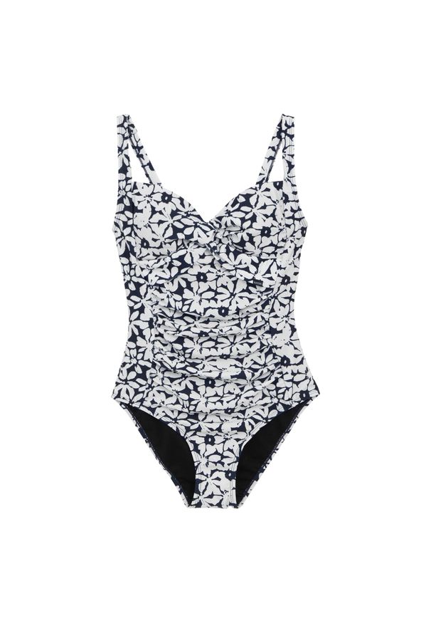 Regatta - Damski Jednoczęściowy Kostium Kąpielowy Sakari Large Floral Tummy Control. Kolor: biały, wielokolorowy, niebieski