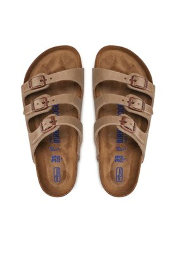 Birkenstock Klapki Florida 1011432 Beżowy. Kolor: beżowy. Materiał: skóra