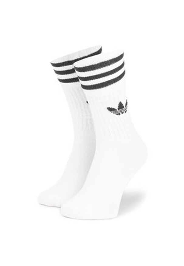 Adidas - Zestaw 3 par wysokich skarpet unisex adidas - Solid Crew Sock S21489 White/Black. Kolor: biały. Materiał: nylon, materiał, bawełna, elastan, poliester