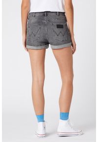 Wrangler - WRANGLER BOYFRIEND SHORTS DAMSKIE SZORTY JEANSOWE OCEAN ROCK W22KP469S. Materiał: jeans. Styl: rockowy