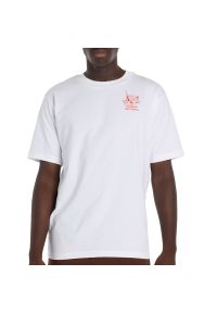 Koszulka męska New Balance MT61H51DWT - biała. Kolor: biały. Materiał: bawełna. Długość rękawa: krótki rękaw. Długość: krótkie. Wzór: kolorowy #1