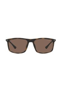 Emporio Armani Okulary przeciwsłoneczne męskie kolor brązowy. Kształt: prostokątne. Kolor: brązowy #5