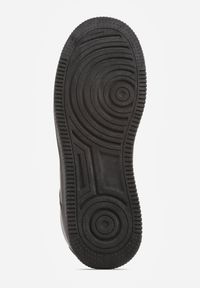 Born2be - Czarne Sneakersy na Platformie z Kultową Perforacją z Przodu Issaden. Okazja: na co dzień. Kolor: czarny. Materiał: jeans. Wzór: nadruk. Obcas: na platformie #9