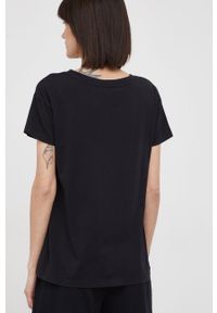 Armani Exchange t-shirt bawełniany kolor czarny. Okazja: na co dzień. Kolor: czarny. Materiał: bawełna. Wzór: gładki, aplikacja. Styl: casual #2