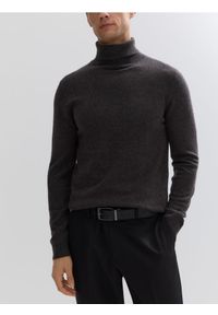Reserved - Golf z wełny merino - ciemnoszary. Typ kołnierza: golf. Kolor: szary. Materiał: wełna