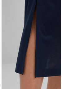 Drykorn sukienka Jannie kolor granatowy maxi rozkloszowana. Kolor: niebieski. Materiał: materiał, dzianina, lyocell, tkanina, jedwab. Długość rękawa: krótki rękaw. Wzór: gładki. Typ sukienki: rozkloszowane. Długość: maxi #5