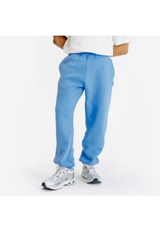 Decathlon - Spodnie męskie Elementals. Kolor: niebieski. Materiał: poliester, bawełna, materiał