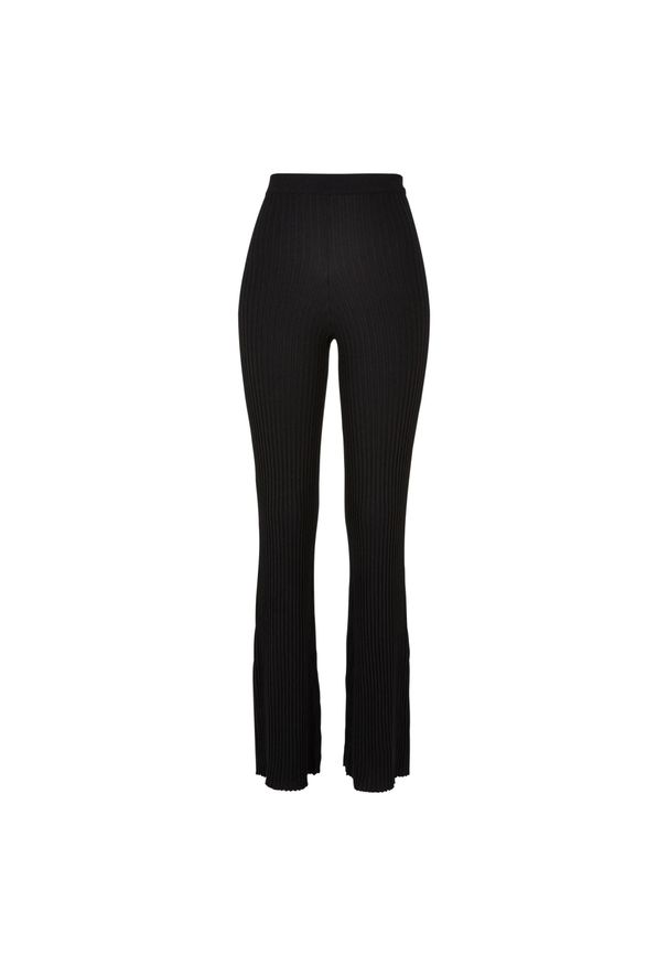 Urban Classics - Legginsy Damskie Dzianinowa Prążkowana Szeroka. Kolor: czarny. Materiał: prążkowany, dzianina. Sport: turystyka piesza