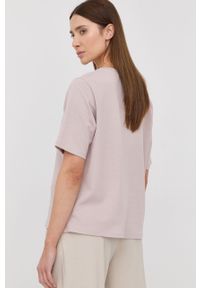 Max Mara Leisure T-shirt damski kolor różowy. Kolor: różowy. Materiał: dzianina. Wzór: gładki #4