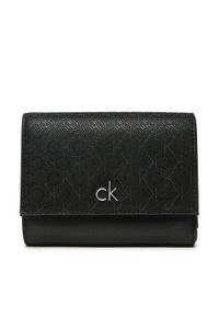 Calvin Klein Mały Portfel Damski Ck Daily Medium Trifold_Mono K60K612841 Czarny. Kolor: czarny. Materiał: skóra