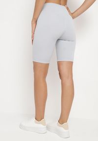 Born2be - Jasnoniebieskie Kolarki Szorty z Wysokim Stanem i Szeroką Gumką w Pasie Nansileene. Stan: podwyższony. Kolor: niebieski. Styl: elegancki #4