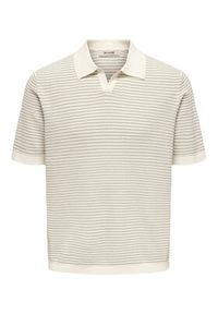 Only & Sons Polo Kian 22033457 Beżowy Relaxed Fit. Typ kołnierza: polo. Kolor: beżowy. Materiał: bawełna