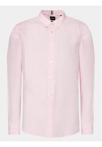 BOSS - Boss Koszula S-Liam 50513849 Różowy Regular Fit. Kolor: różowy. Materiał: len