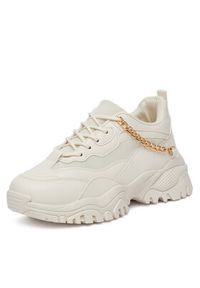 DeeZee Sneakersy NF142 Beżowy. Kolor: beżowy. Materiał: skóra #7