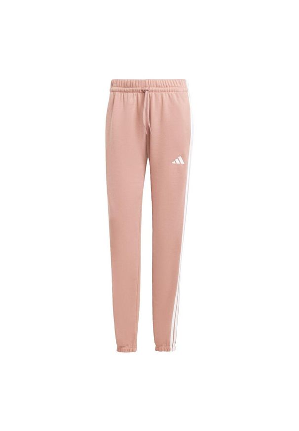Adidas - Spodnie Essentials 3-Stripes French Terry Cuffed. Kolor: biały, wielokolorowy, różowy. Materiał: materiał