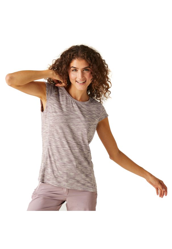 Regatta - Hyperdimension II damska koszulka. Kolor: fioletowy. Materiał: poliester, elastan. Sport: turystyka piesza