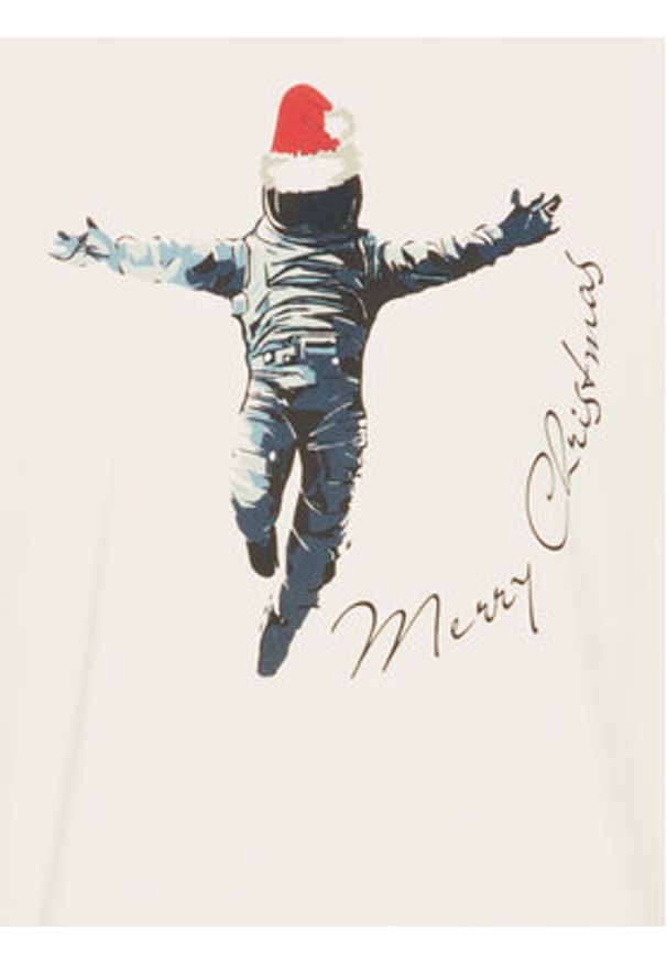 Blend T-Shirt 20717591 Écru Regular Fit. Materiał: bawełna