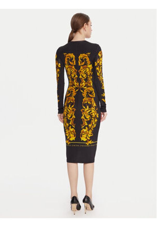 Versace Jeans Couture Sukienka codzienna 79HAO9P0 JS524 Czarny Slim Fit. Okazja: na co dzień. Kolor: czarny. Materiał: wiskoza. Typ sukienki: proste. Styl: casual