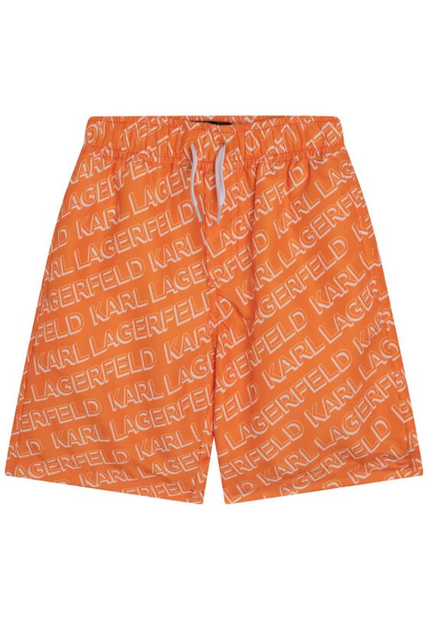 Karl Lagerfeld Kids Szorty kąpielowe Z20099 M Pomarańczowy Regular Fit. Kolor: pomarańczowy. Materiał: syntetyk