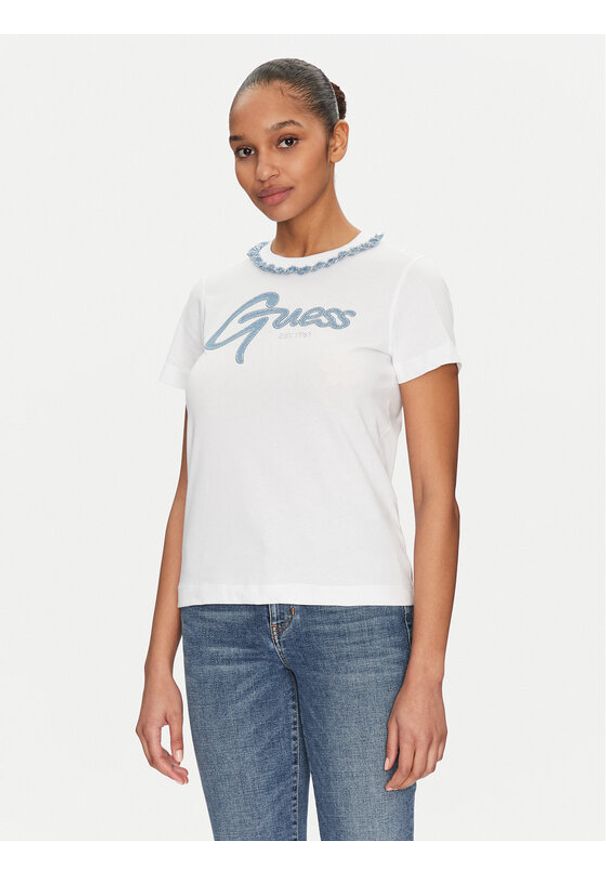 Guess T-Shirt W5GI03 I3Z14 Biały Regular Fit. Kolor: biały. Materiał: bawełna