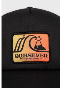 Quiksilver czapka kolor czarny z aplikacją. Kolor: czarny. Wzór: aplikacja #3