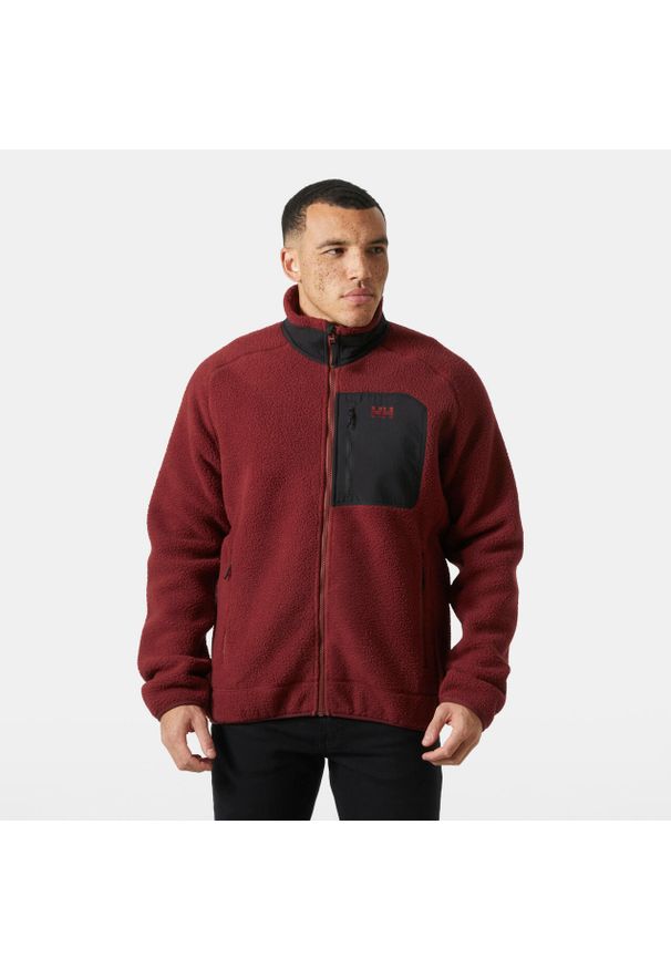 Kurtka z dresu Helly Hansen Panorama Pile Block. Kolor: czerwony. Materiał: dresówka. Sport: turystyka piesza