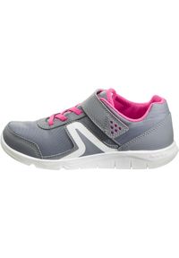 Decathlon - Buty sportowe dla dzieci Newfeel PW 100. Zapięcie: rzepy. Kolor: biały, szary, różowy, wielokolorowy. Materiał: kauczuk. Szerokość cholewki: normalna #1