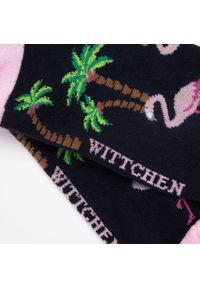 Wittchen - Damskie skarpety we flamingi i palmy. Kolor: różowy, wielokolorowy, niebieski. Materiał: bawełna #3