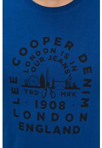 Lee Cooper - T-shirt. Okazja: na co dzień. Kolor: niebieski. Materiał: dzianina. Wzór: nadruk. Styl: casual #5