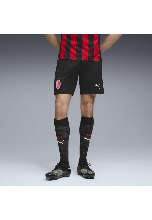 Puma - Męskie szorty AC Milan 25/26 PUMA Black For All Time Red. Kolor: czerwony, wielokolorowy, czarny. Materiał: tkanina. Sport: piłka nożna