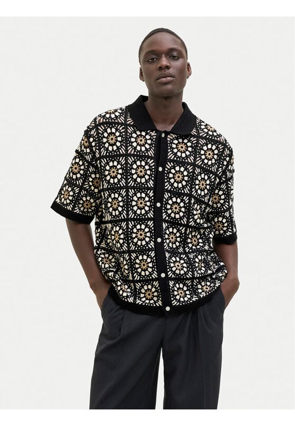 Jack & Jones - Jack&Jones Koszula Cartagena 12278724 Czarny Loose Fit. Kolor: czarny. Materiał: syntetyk