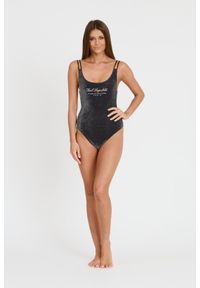 Karl Lagerfeld - KARL LAGERFELD Czarny damski jednoczęściowy strój kąpielowy Hotel Karl Lurex, Rozmiar S. Kolor: czarny #3