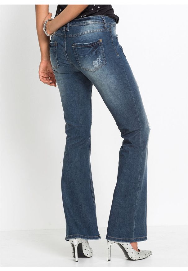 Dżinsy dzwony bonprix ciemny denim. Kolor: czarny