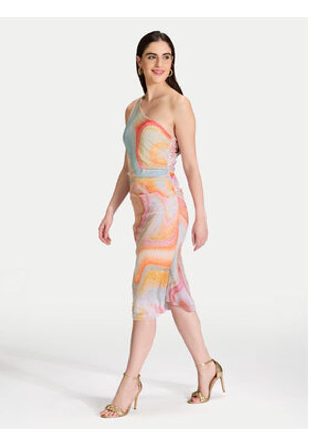 Swing Sukienka koktajlowa 5AI18800 Kolorowy Slim Fit. Materiał: syntetyk. Wzór: kolorowy. Styl: wizytowy