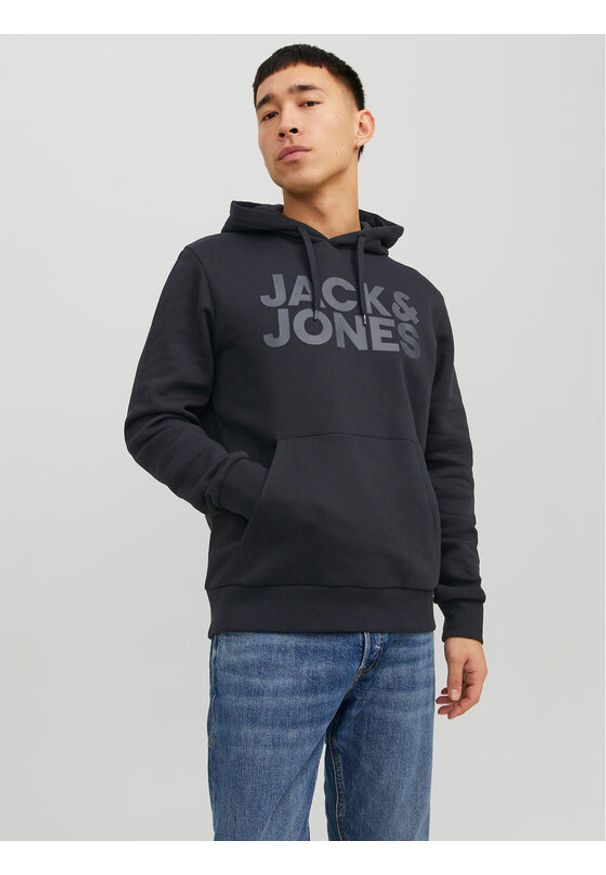 Jack & Jones Bluza Corp 12152840 Czarny Standard Fit. Kolor: czarny. Materiał: syntetyk, bawełna