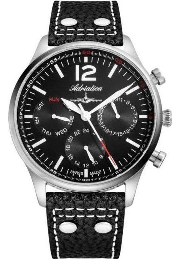 Zegarek Adriatica Zegarek Męski Adriatica na pasku A8268.5254QF - Multifunction Swiss Made