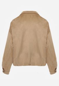 Born2be - Jasnobrązowa Kurtka w Stylu Bomberki z Ozdobnymi Guzikami Polimi. Okazja: na co dzień. Kolor: brązowy. Materiał: jeans. Styl: casual #6