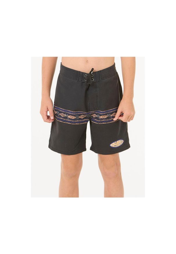 Spodenki surfingowe dla dzieci Rip Curl Mirage Raw Energy Geo - Boy Czarny. Kolor: czarny