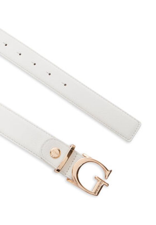 Guess Pasek Damski BW9362 P6230 Biały. Kolor: biały. Materiał: skóra