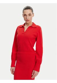 French Connection Sukienka dzianinowa 71YAU Czerwony Regular Fit. Kolor: czerwony. Materiał: syntetyk, bawełna #5