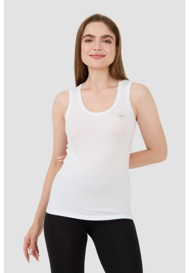 Emporio Armani - EMPORIO ARMANI Biały damski top, Rozmiar S. Kolor: biały