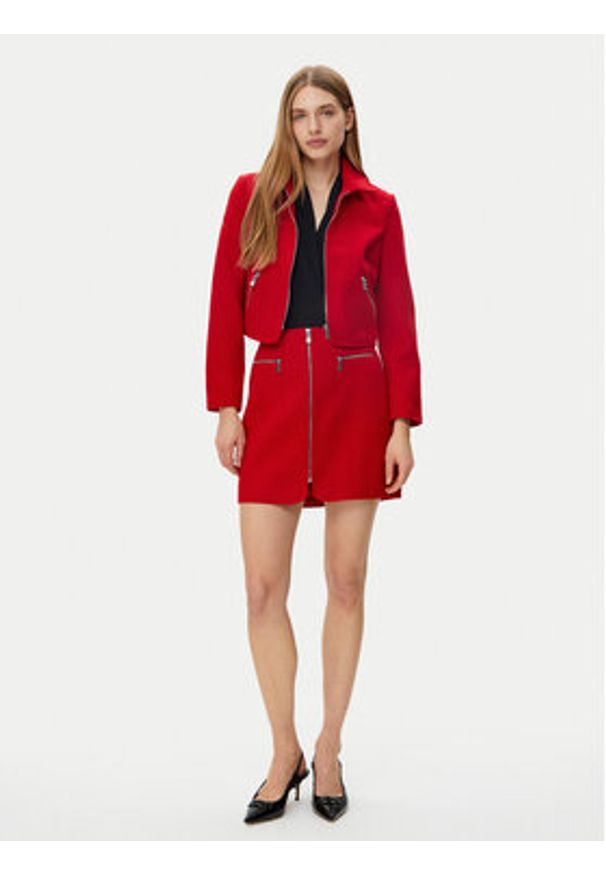 Morgan Spódnica mini 241-JADA Czerwony Straight Fit. Kolor: czerwony. Materiał: syntetyk
