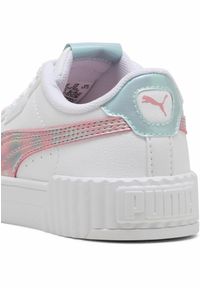 Puma - Dziecięce sneakersy Carina 3.0 Space Belle PUMA White Pinkscape Pink. Kolor: biały, różowy, wielokolorowy. Sport: tenis