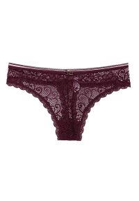 Intica - Tangi koronkowe z misternym wzorem Nahoko. Kolor: czerwony. Materiał: koronka. Wzór: koronka