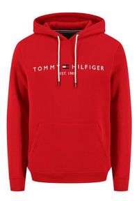 TOMMY HILFIGER - Tommy Hilfiger Bluza Logo Hoody MW0MW11599 Czerwony Regular Fit. Kolor: czerwony. Materiał: syntetyk #2